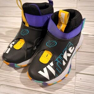 VITIKE Kids High Top Basketball Sneakers Black Purple Yellow Size 28 EU